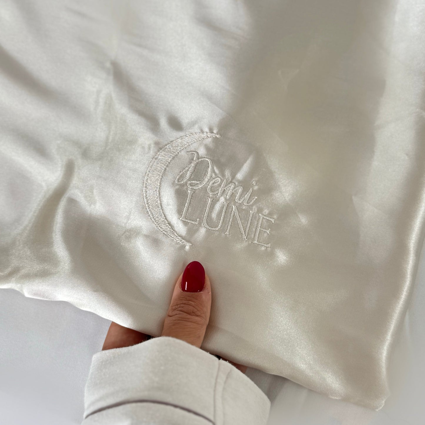 Taie d’oreiller en satin - Beige Nacré