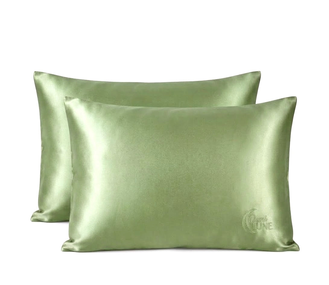 Taie d’oreiller en satin – Vert Sauge