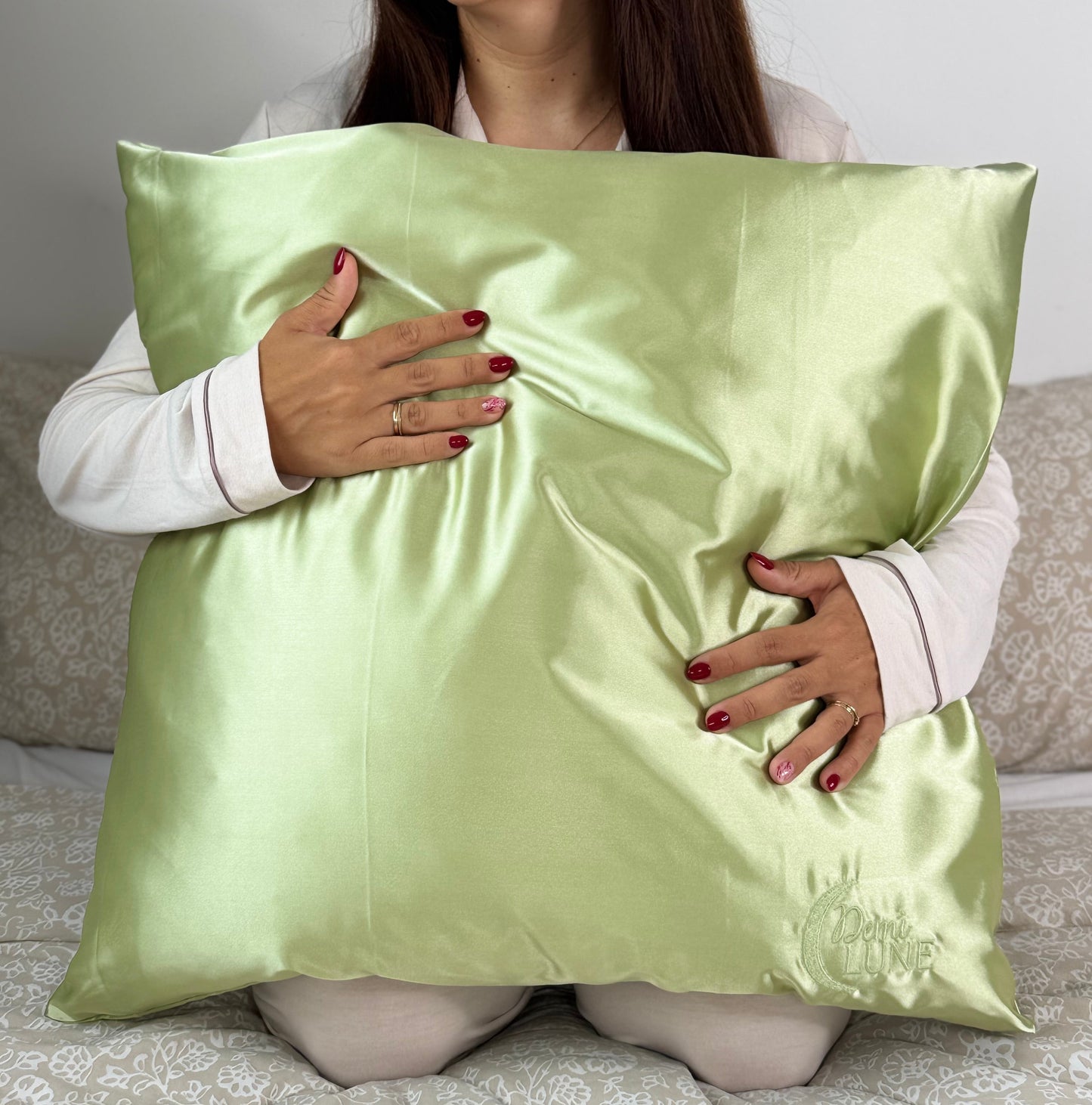 Taie d’oreiller en satin – Vert Sauge