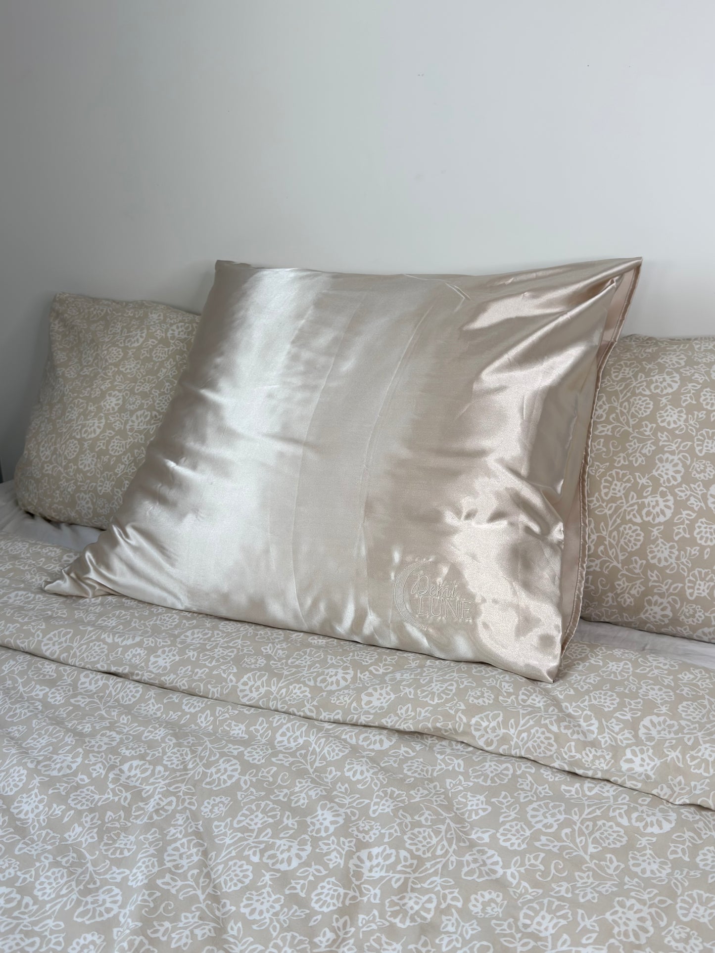 Taies d’oreiller en satin - Beige Nacré