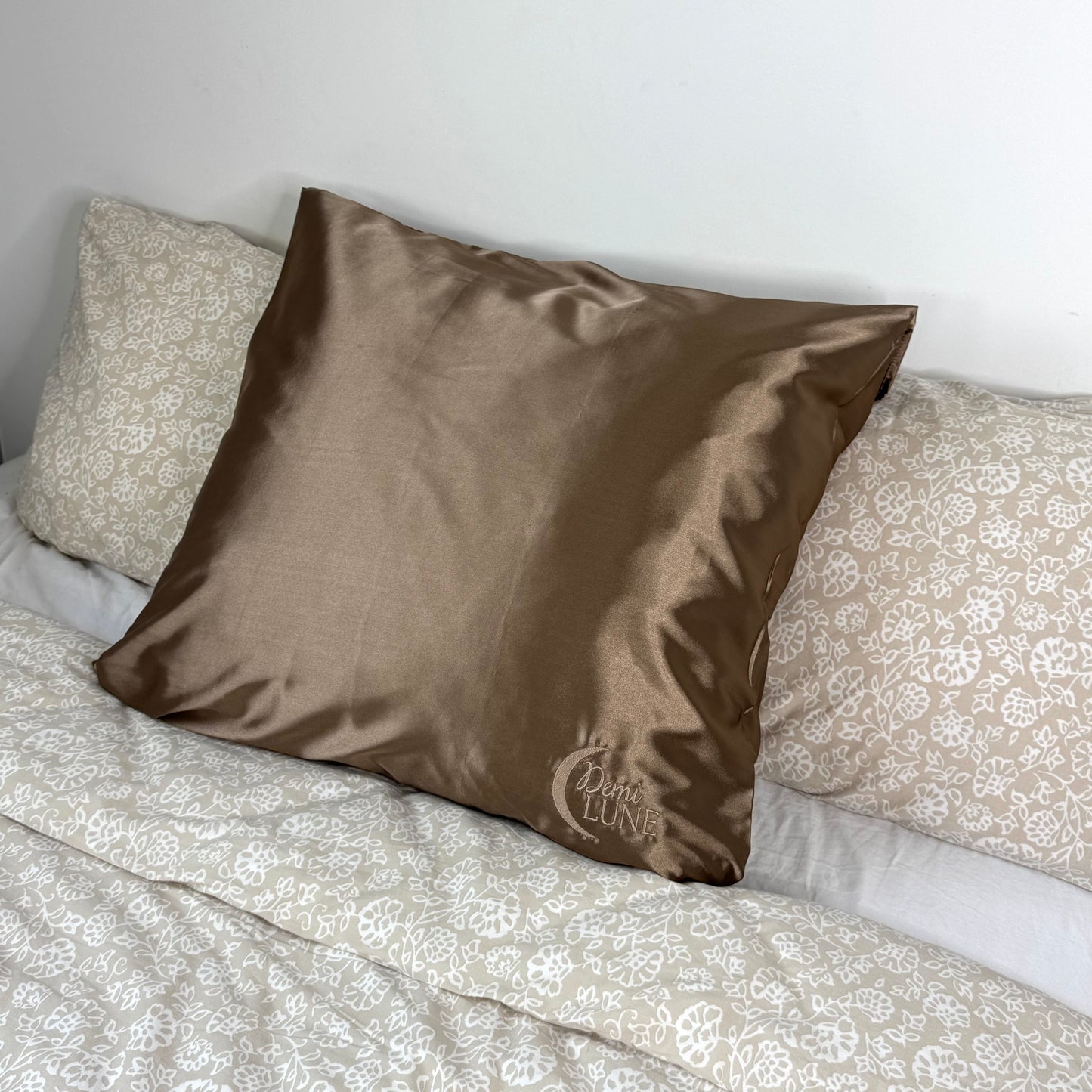 Taie d’oreiller en satin - Marron praliné
