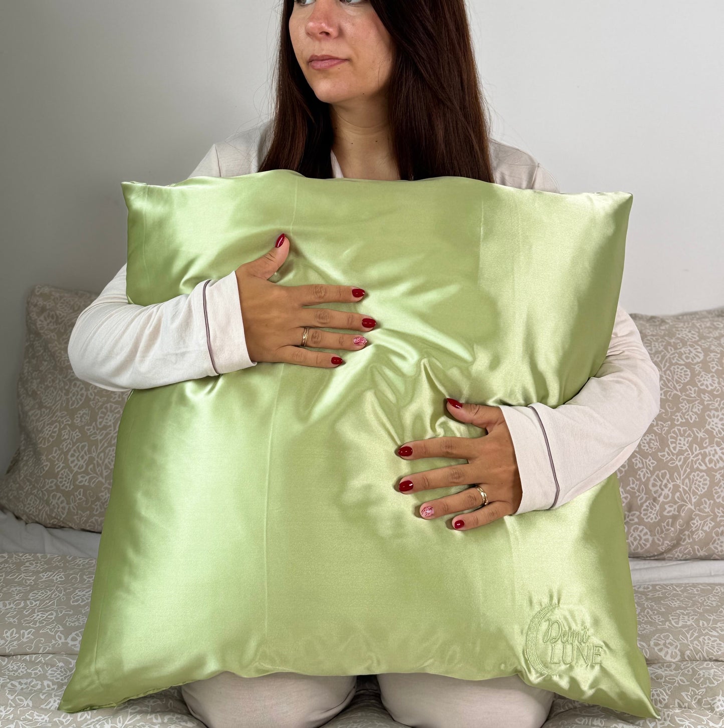 Taie d’oreiller en satin – Vert Sauge
