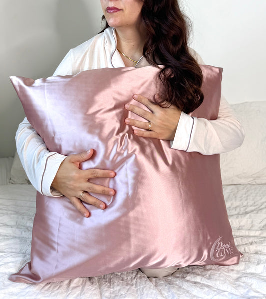 Taie d’oreiller en satin - Rose poudrée