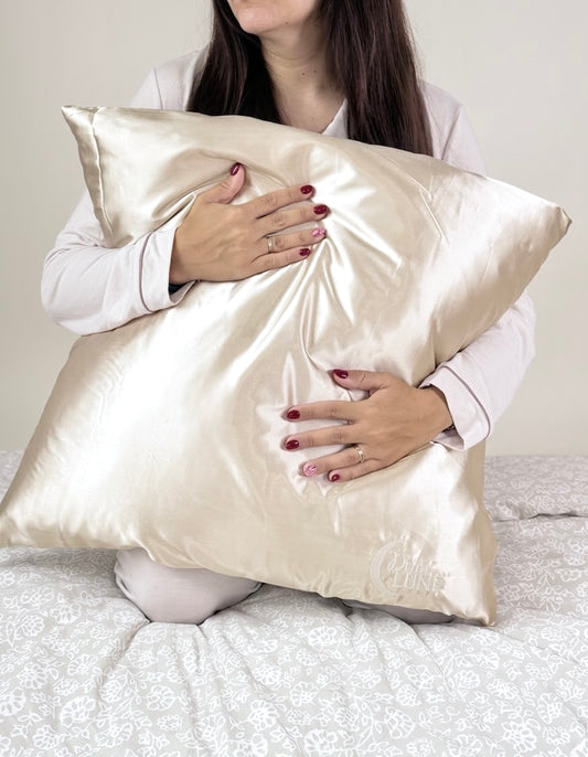 Taie d’oreiller en satin - Beige Nacré