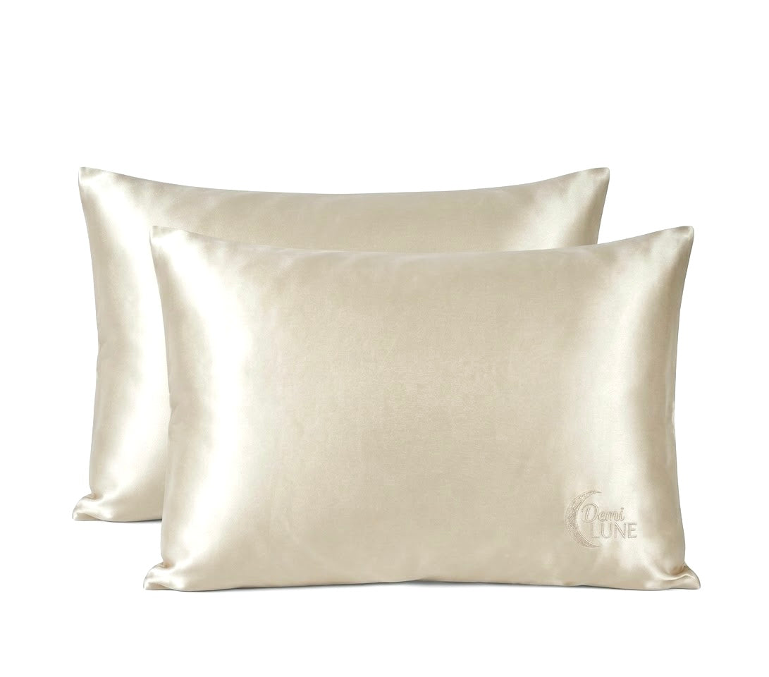 Taie d’oreiller en satin - Beige Nacré
