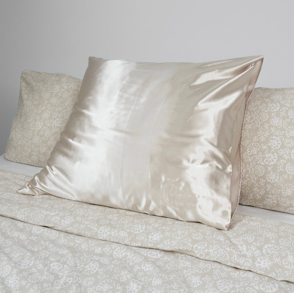Taie d’oreiller en satin - Beige Nacré