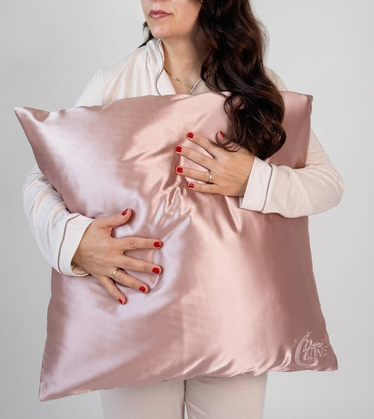 Taie d’oreiller en satin - Rose poudrée
