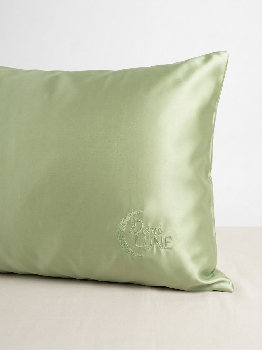 Taie d’oreiller en satin – Vert Sauge